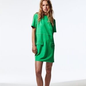 NAVY Zara Faux Suede Dress